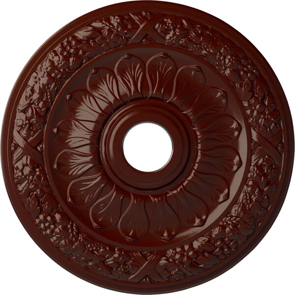 Ekena Millwork Swindon Ceiling Medallion (Fits Canopies up to 6 1/8"), 24"OD x 4"ID x 1 1/2"P, Brushed Mahogany CM24SWBMF - main